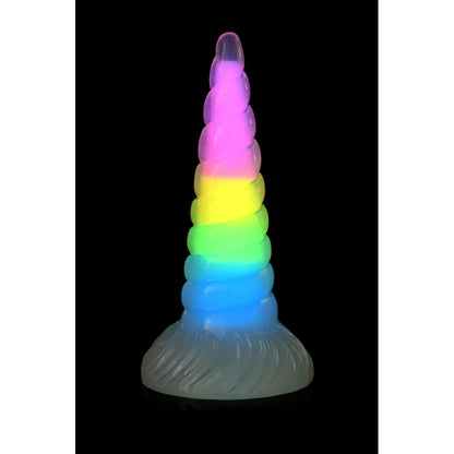 Creature Cocks Uni-Glow - Glow-in-the-Dark Rainbow Unicorn Horn Dildo