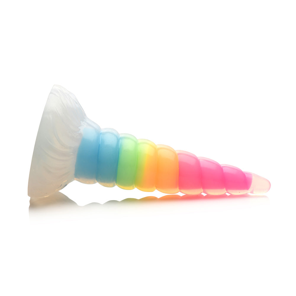 Creature Cocks Uni-Glow - Glow-in-the-Dark Rainbow Unicorn Horn Dildo