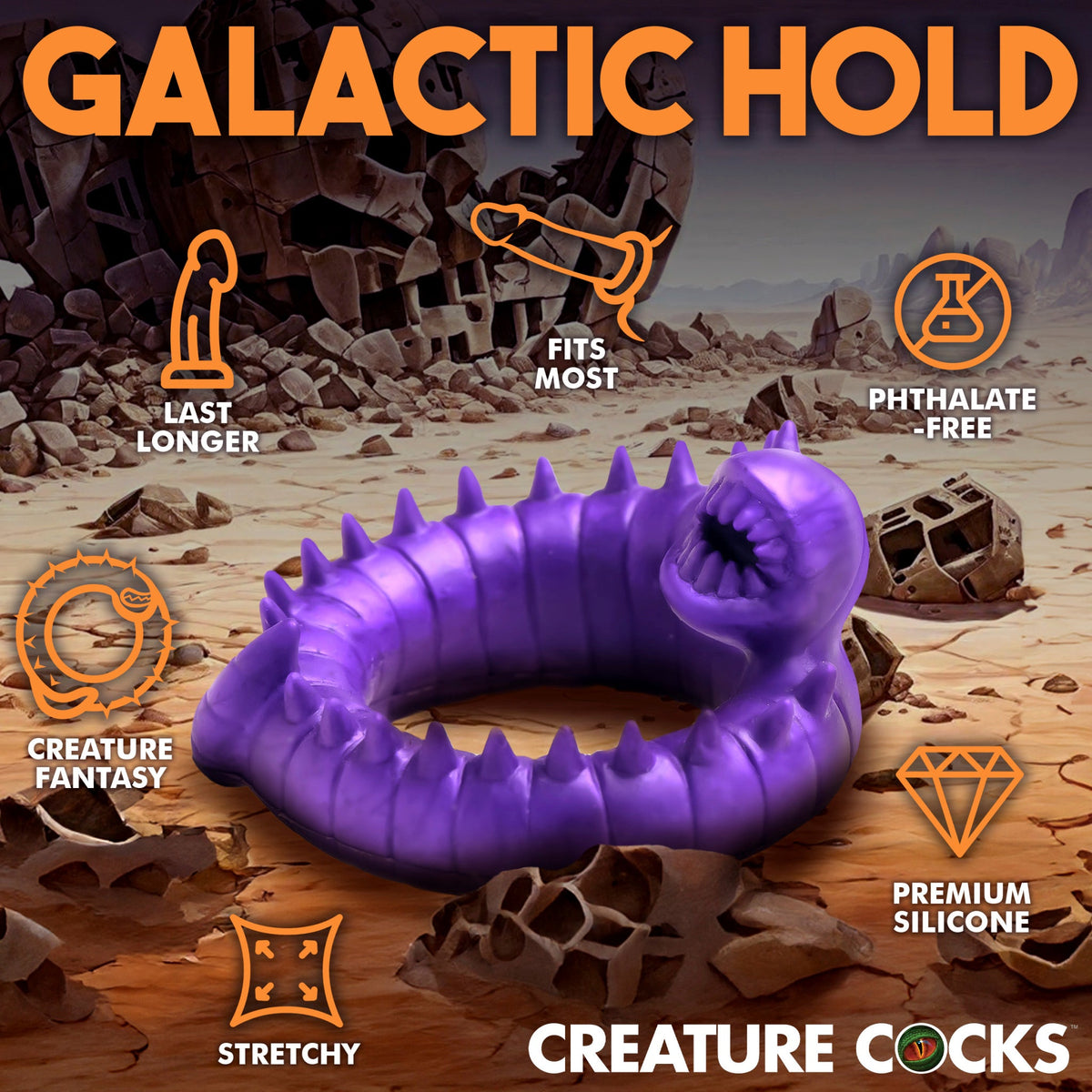 Creature Cocks Slitherine - Galactic Worm Silicone Cock Ring