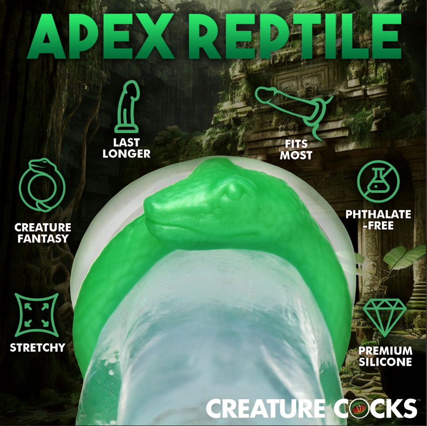 Creature Cocks Serpentine - Jade Snake Fantasy Silicone Cock Ring
