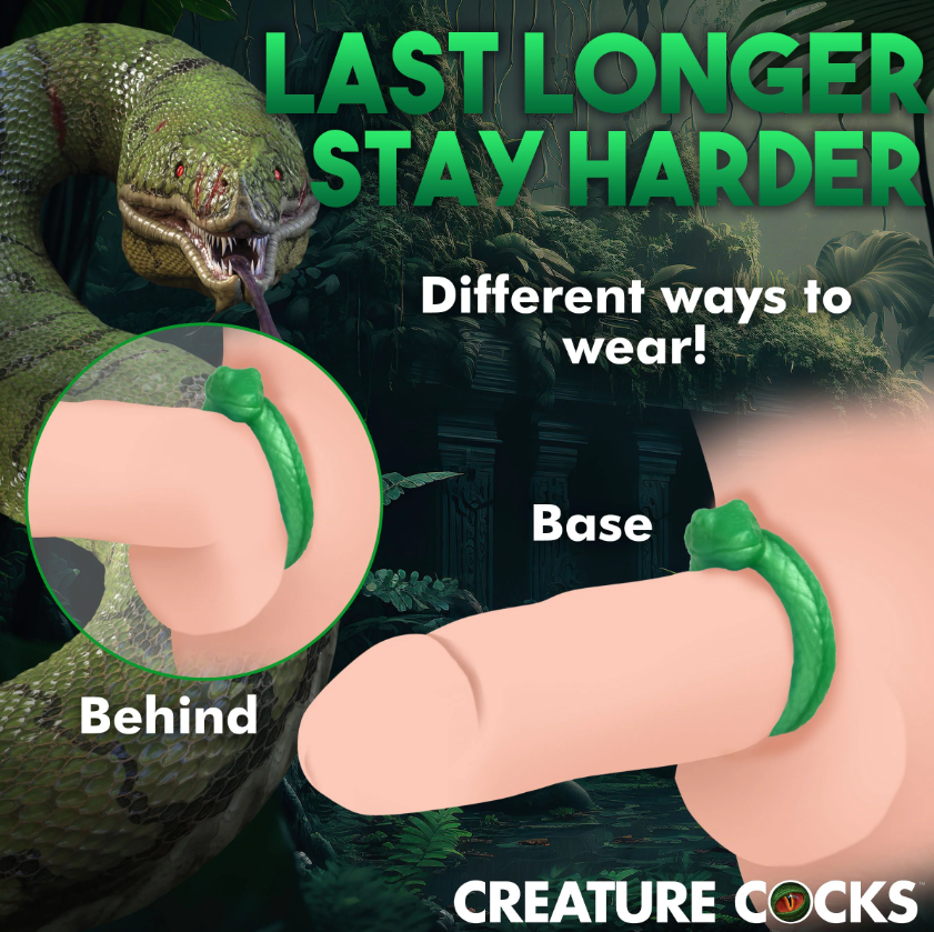 Creature Cocks Serpentine - Jade Snake Fantasy Silicone Cock Ring