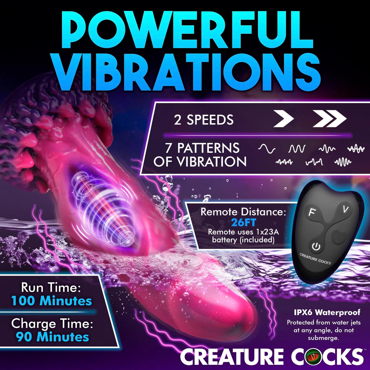Creature Cocks Xenox - Alien Wasp Vibrating Fantasy Dildo with Remote