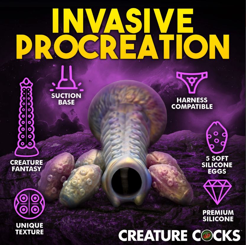 Creature Cocks Deep Invader - Tentacle Ovipositor Dildo with Eggs