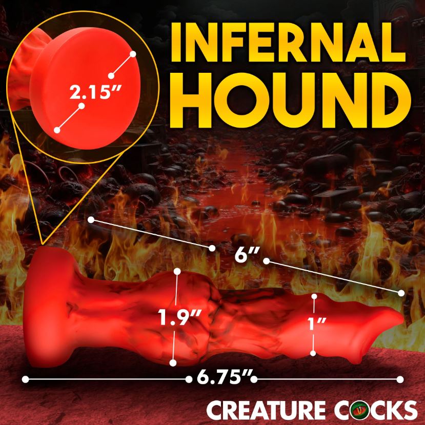 Creature Cocks Fire Hound - Knotted Fantasy Silicone Dildo