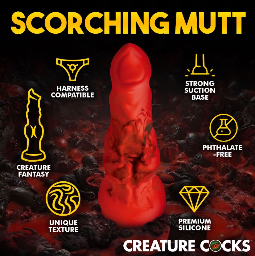 Creature Cocks Fire Hound - Knotted Fantasy Silicone Dildo