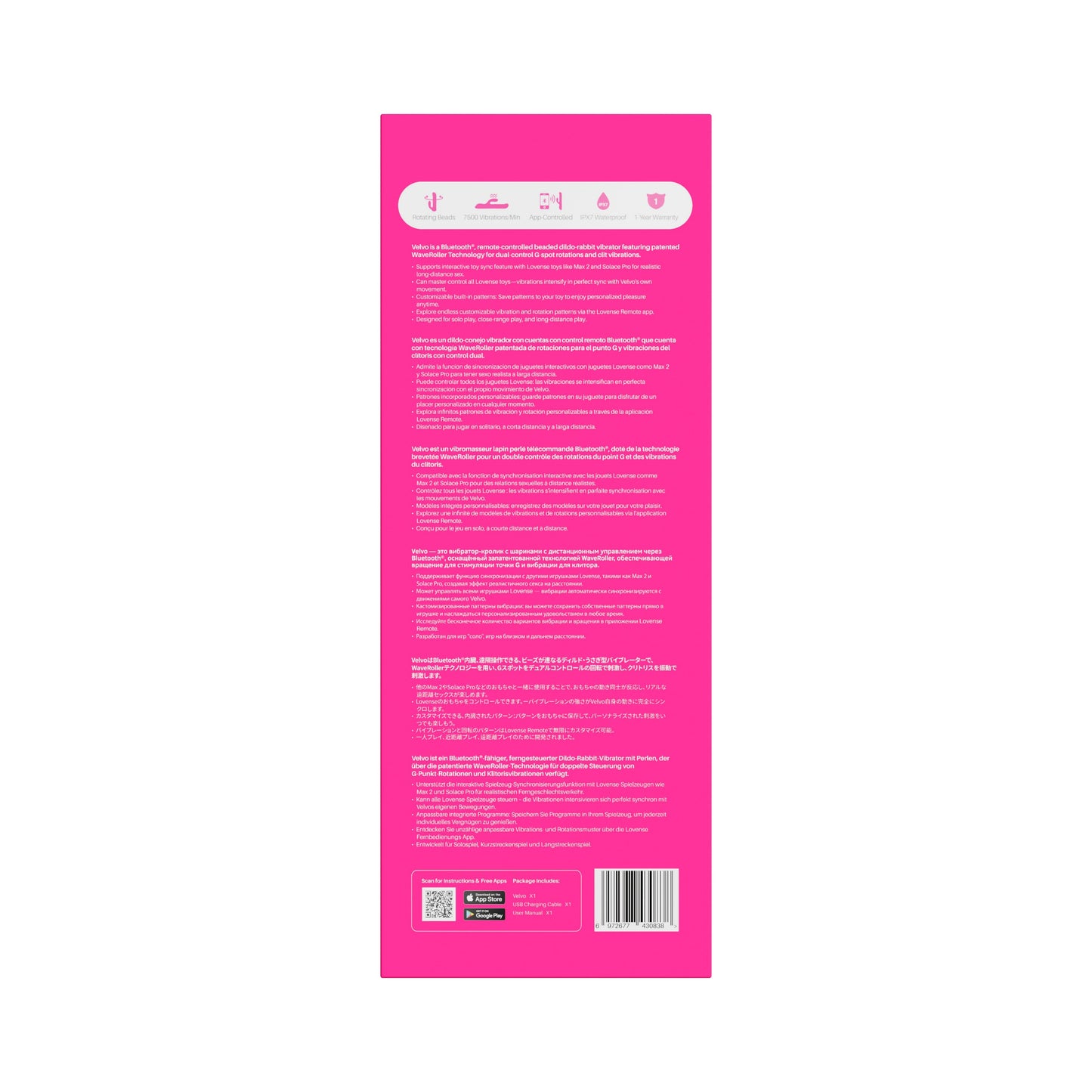 Lovense Velvo - NeoSpin G-Spot & Clitoral Rabbit Vibrator
