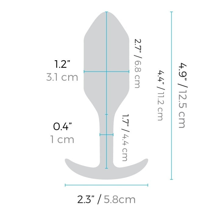 b-Vibe Vibrating Snug Plug 2 - dimensions