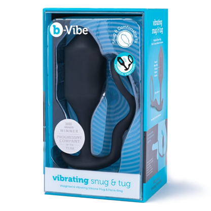 b-Vibe Vibrating Snug & Tug - 2-in-1 Vibrating Butt Plug & Cock Ring with 6 Patterns