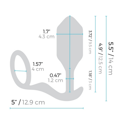 b-Vibe Vibrating Snug & Tug - 2-in-1 Vibrating Butt Plug & Cock Ring with 6 Patterns