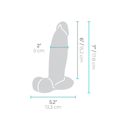 b-Vibe Slipskin Realistic Silicone Dildo 7" Girthy - Mocha