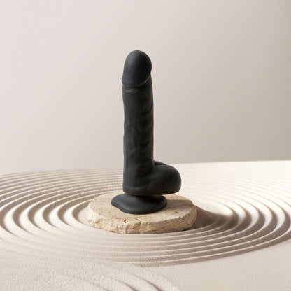 ROTATING & VIBRATING REALISTIC DILDO - L - BLACK
