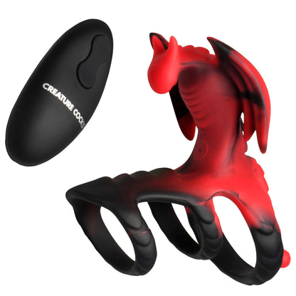 Dragon Flight Vibrating Cock Ring - Fantasy Dragon Design with Remote