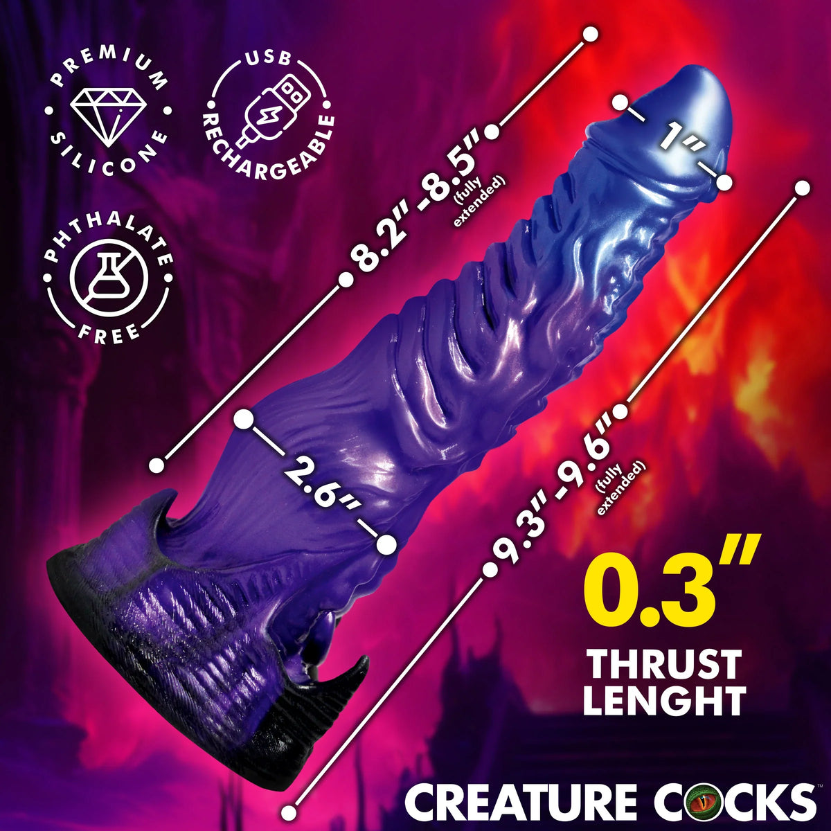 Creature Cocks Diabolos - Thrusting & Vibrating Demon Dildo