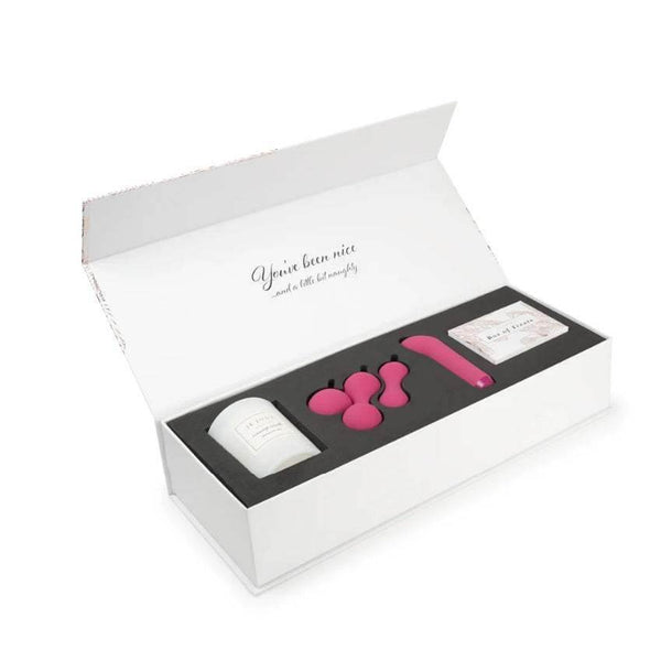 Je Joue - Nice and Naughty Gift Set: White, Pink - Candle, Ami, G - Spot Bullet, Treat Cards - PlayLoveToys