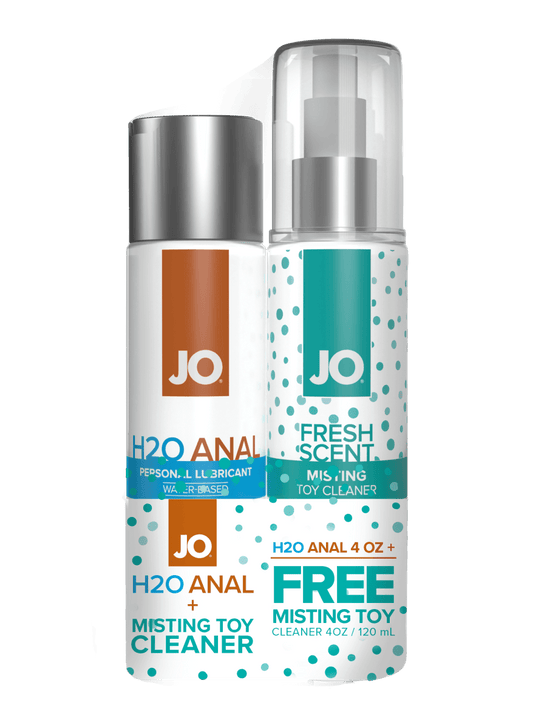 JO Lubricants - JO H2O Anal Original Lubricant 4oz + GWP JO Misting Toy Cleaner 4oz - PlayLoveToys