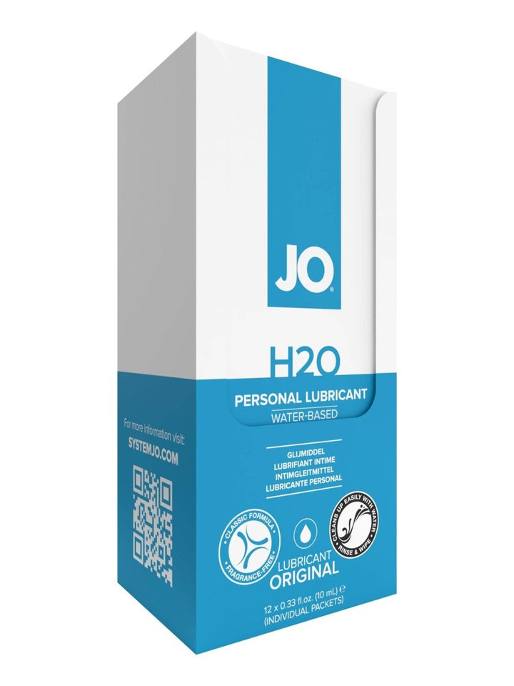 JO Lubricants - JO H2O Foil Display Box - Original - Lubricant 0.34 floz / 10 mL - PlayLoveToys