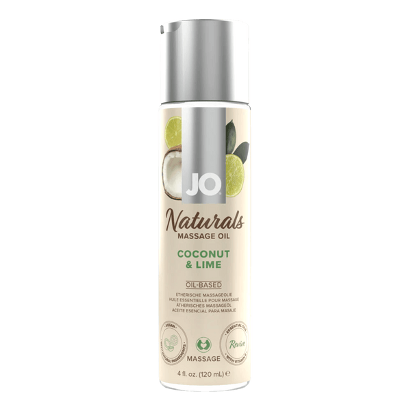 JO Lubricants - JO Naturals - Coconut & Lime - Massage 4 floz / 120 mL - PlayLoveToys
