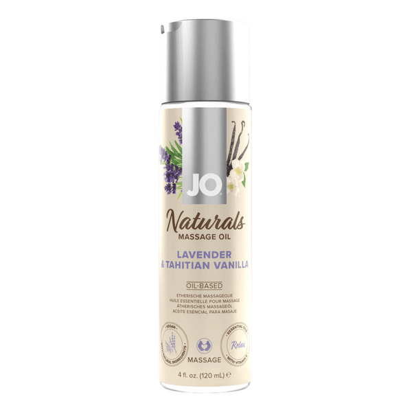 JO Lubricants - JO Naturals - Lavender & Vanilla - Massage 4 floz / 120 mL - PlayLoveToys
