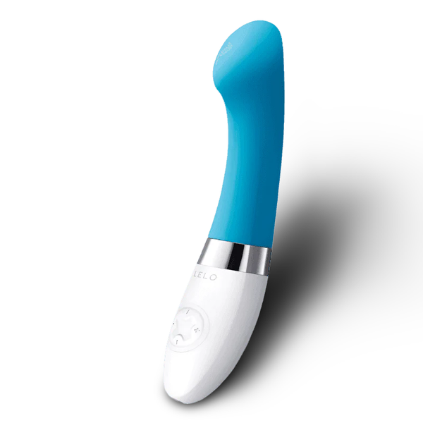 Blue and white electronic device on a white background