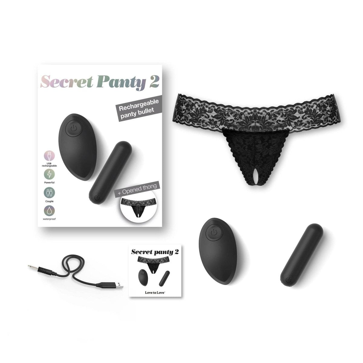 LOVE TO LOVE - SECRET PANTY 2 - BLACK ONYX - PlayLoveToys