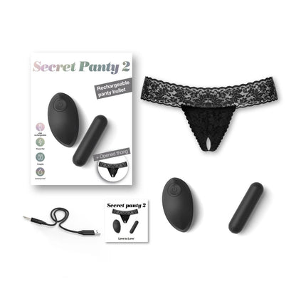 LOVE TO LOVE - SECRET PANTY 2 - BLACK ONYX - PlayLoveToys