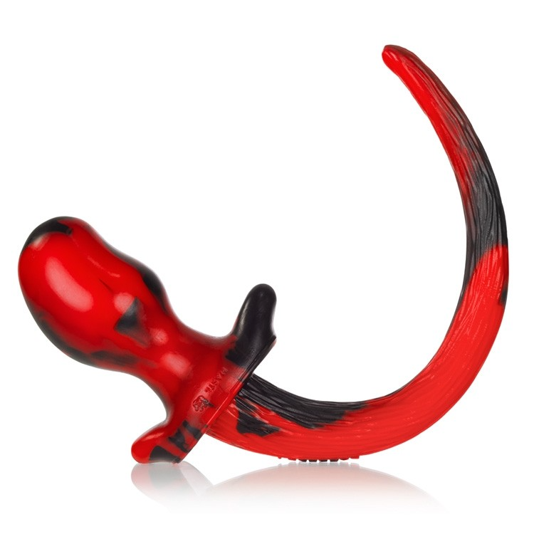 OXBALLS BEAGLE Puppy Tail Buttplug Medium - Pure Platinum Silicone