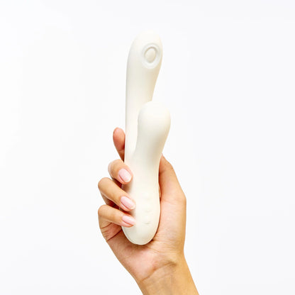 Peach and Cream Peak Dual Stimulation Vibrator - classy
