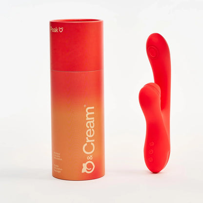 Peach and Cream Peak Dual Stimulation Vibrator - peachy