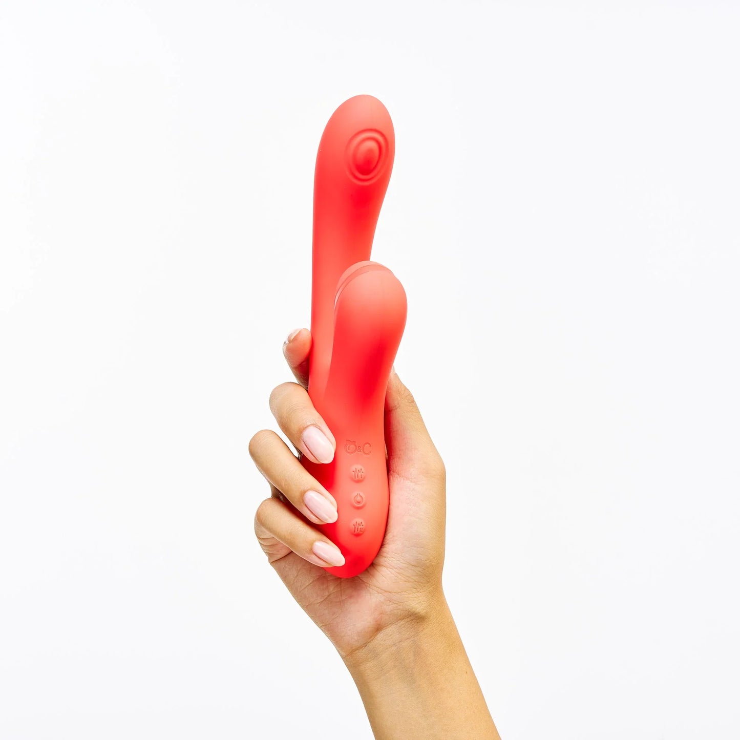 Peach and Cream Peak Dual Stimulation Vibrator - peachy