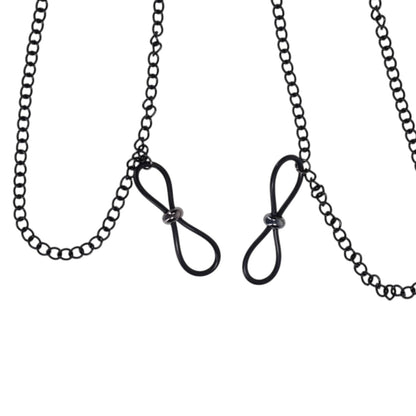 PlayLoveToys Sex & Mischief: cadenas negras con pinzas de silicona ajustables para pezones