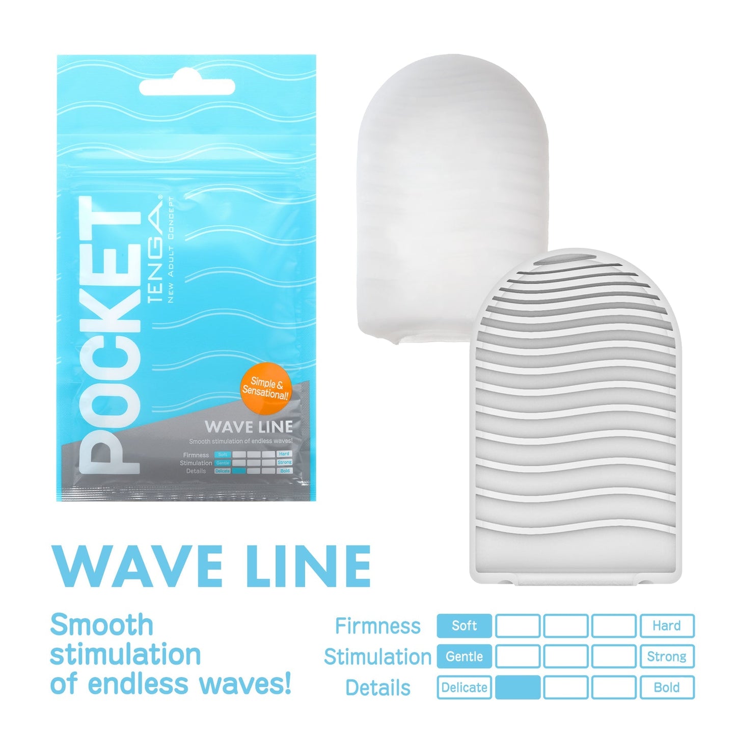 Tenga POCKET - Ultra-Portable Disposable Masturbator 6 Unique Textures