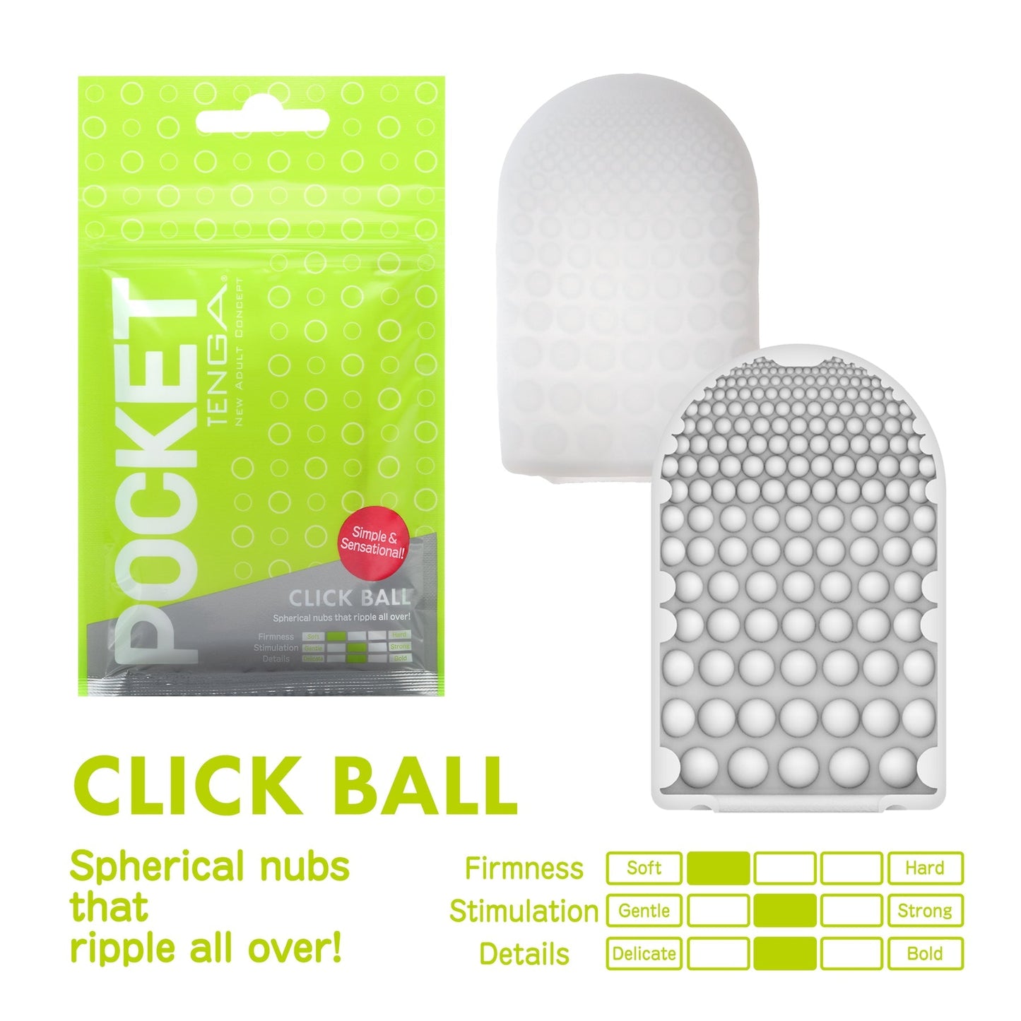 Tenga POCKET - Ultra-Portable Disposable Masturbator 6 Unique Textures