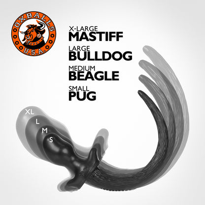 OXBALLS BEAGLE Puppy Tail Buttplug Medium - Pure Platinum Silicone