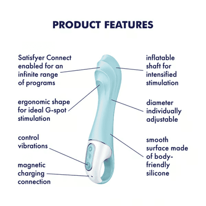 Satisfyer - Air Pump Vibrator 5+ Blue - PlayLoveToys