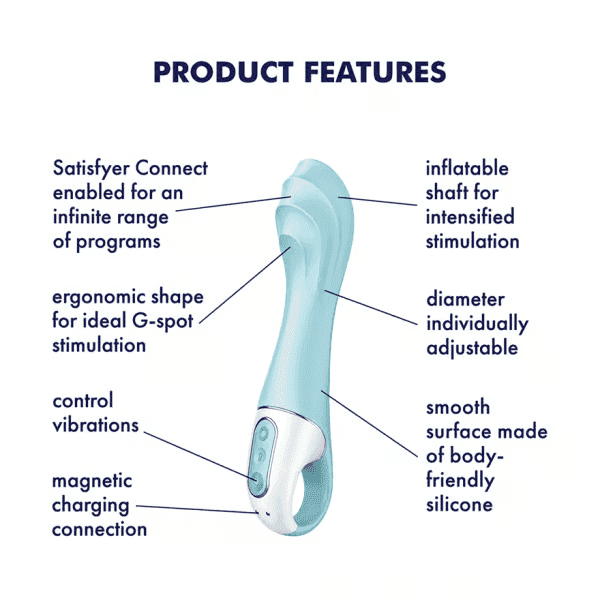Satisfyer - Air Pump Vibrator 5+ Blue - PlayLoveToys