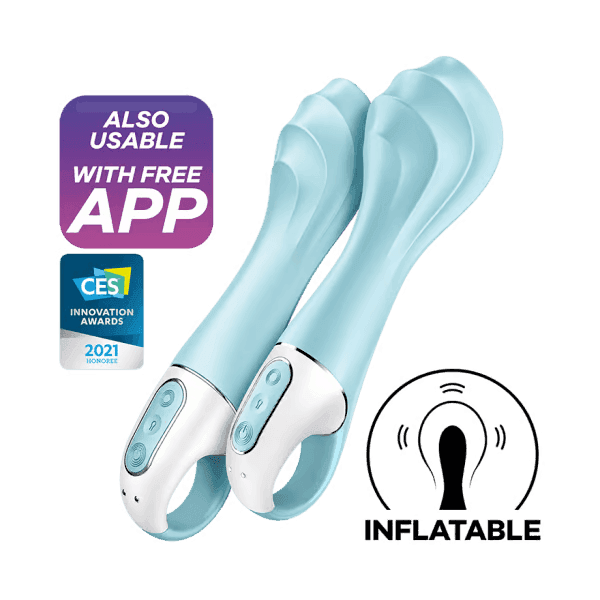 Satisfyer - Air Pump Vibrator 5+ Blue - PlayLoveToys