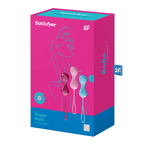 Satisfyer - Satisfyer Power Balls (set of 3) - turquoise, red, pink - PlayLoveToys