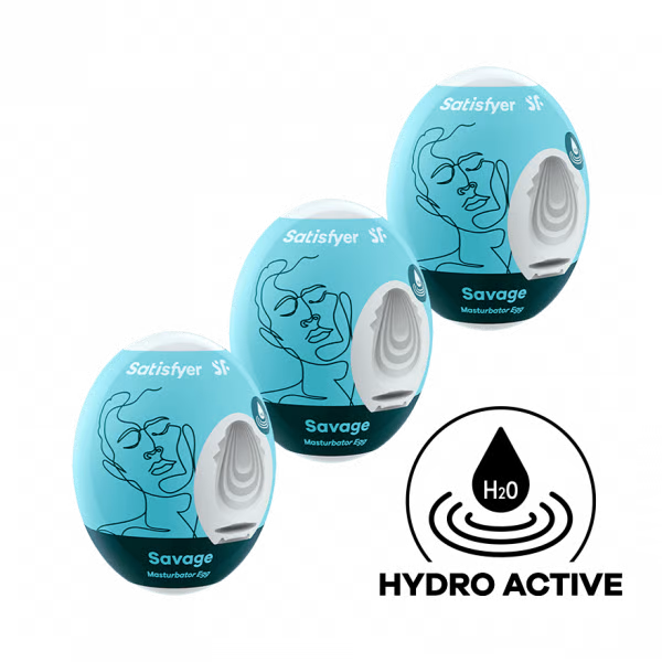 Masturbator Egg 3er Set (Savage) Light Blue
