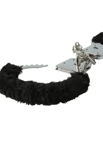 Sex & Mischief - Furry Handcuffs: Black - PlayLoveToys