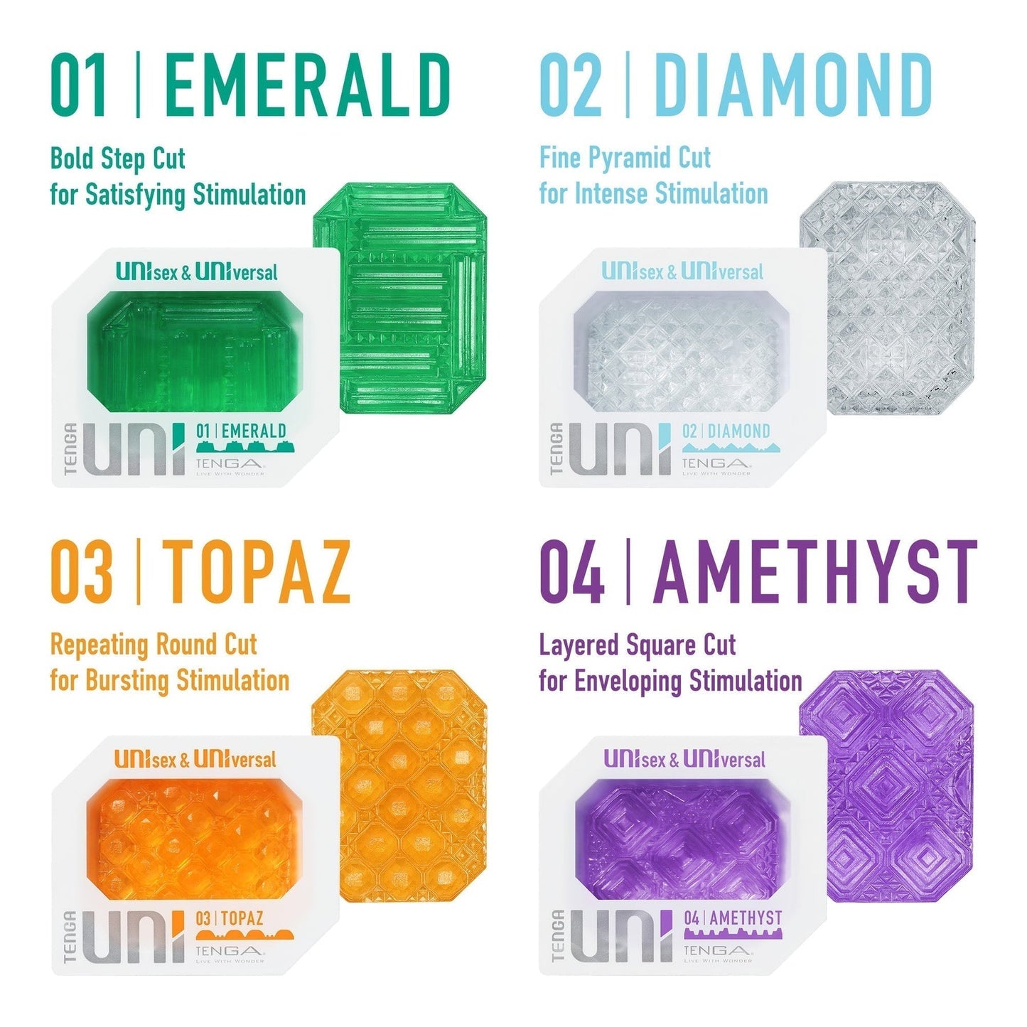 Tenga UNI - Universal Pleasure Object for All Reversible Gemstone Textures