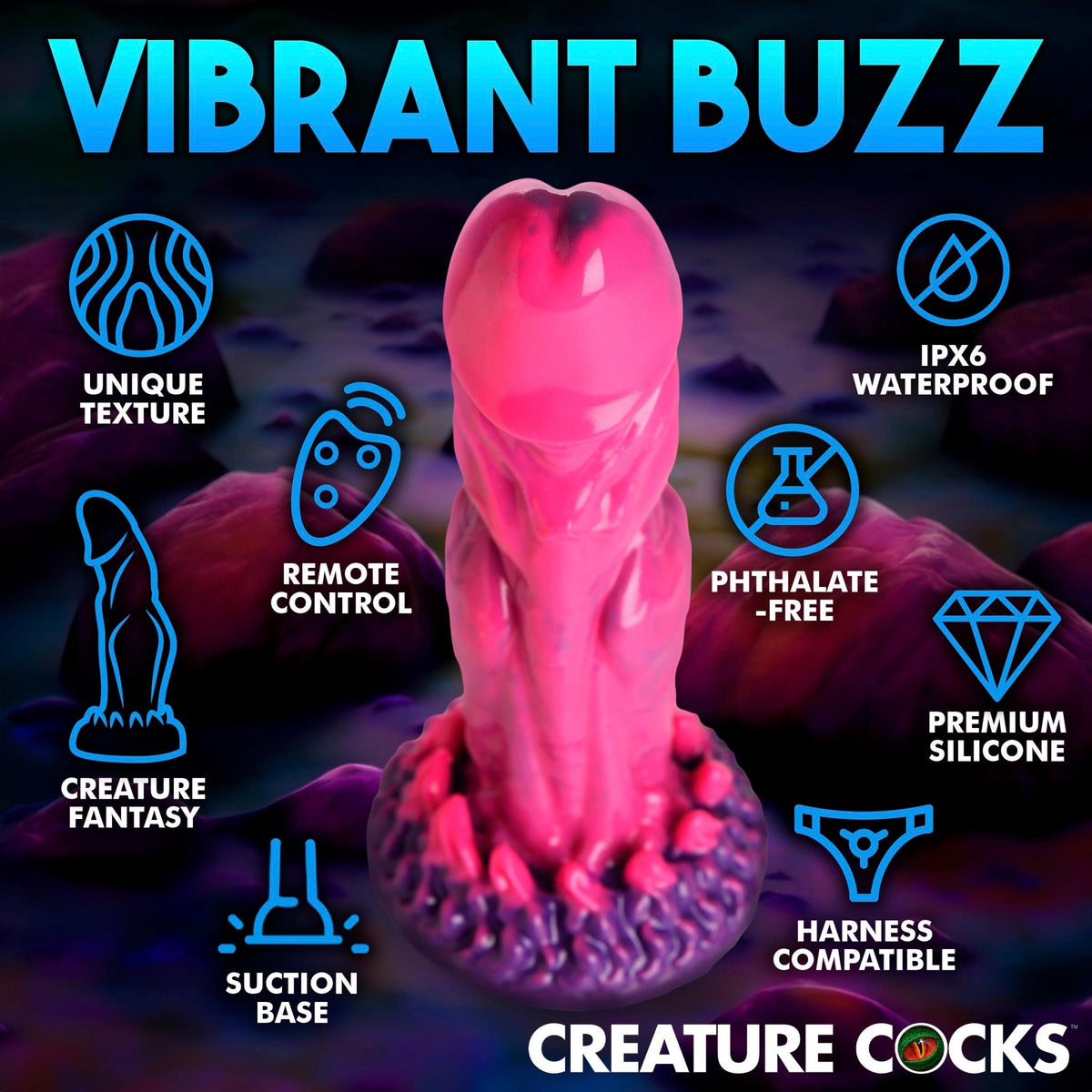 Creature Cocks Xenox - Alien Wasp Vibrating Fantasy Dildo with Remote