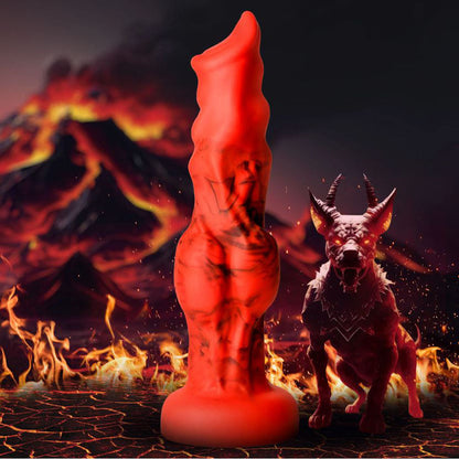 Creature Cocks Fire Hound - Knotted Fantasy Silicone Dildo S